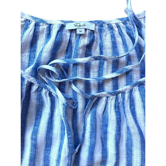 Rails Blouse Kirstie Top Casablanca Stripe Size Medium Linen Blend $168. Striped - Picture 2 of 8